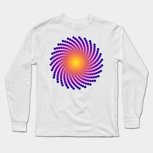 Sun Spiral Plasma Galaxy | Dark Sunset Yellow Red Blue Long Sleeve T-Shirt